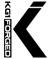 KGI FORGED logo with a bold black stylized K on a white background