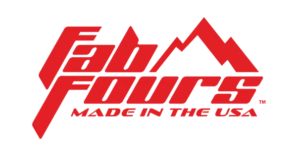 Red Fab Fours logo with mountain graphic and “Made in the USA” tagline