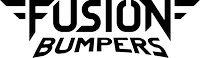 FUSION BUMPERS black logo text on a white background