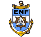 Emblema de la Flota Naval Argentina con ancla, timón y texto 