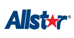 Allstar logo in blue text with a red star in the wordmark