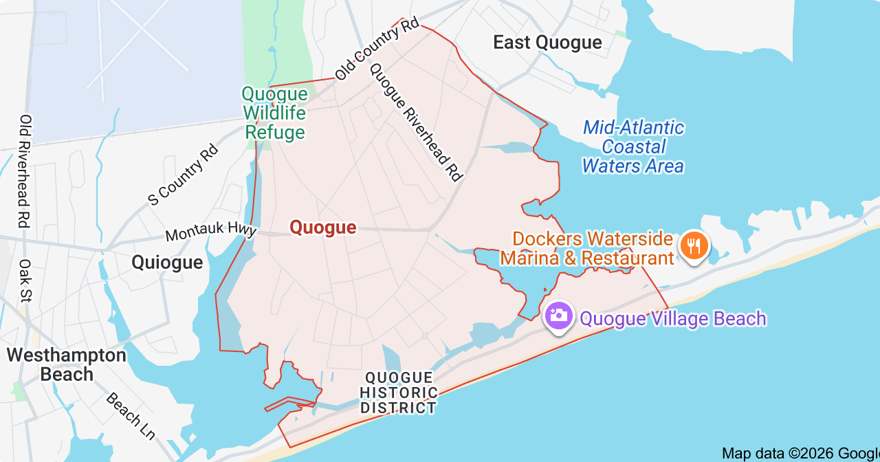 Map of Wading River, New York, showing surrounding towns.