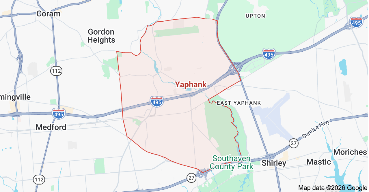 Map of Wading River, New York, showing surrounding towns.