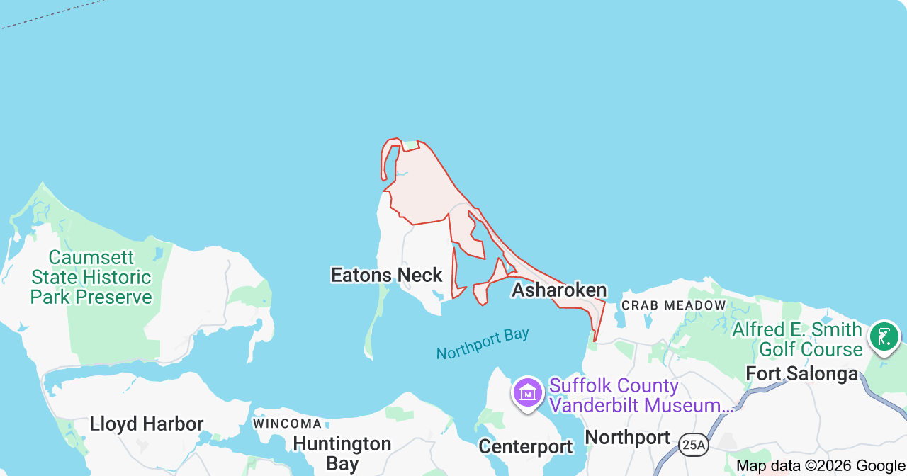 Map of Wading River, New York, showing surrounding towns.