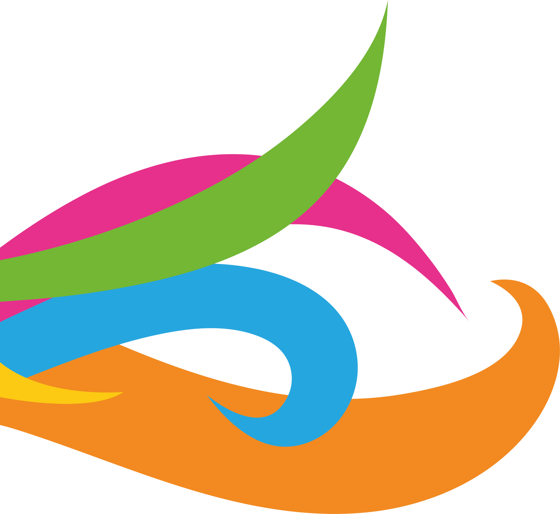 A colorful swirl on a white background