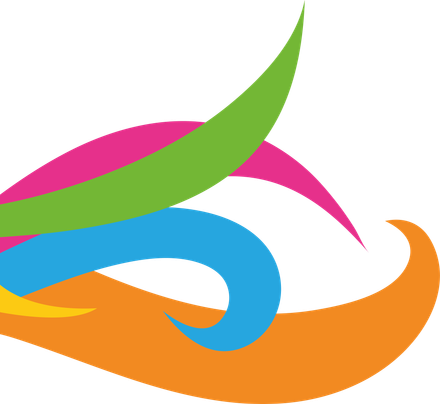 A colorful swirl on a white background