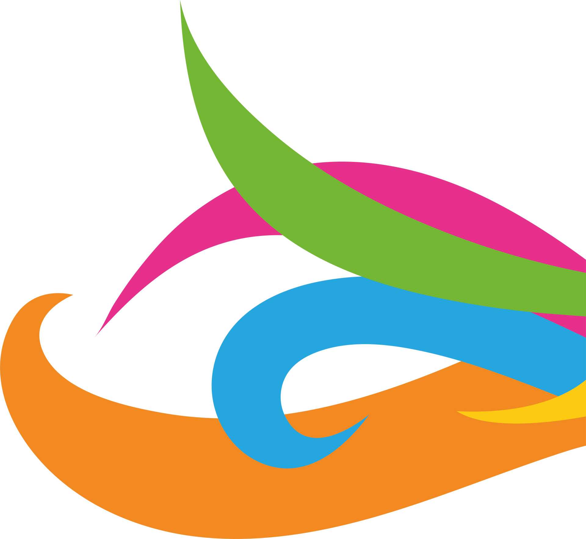 A colorful swirl on a white background