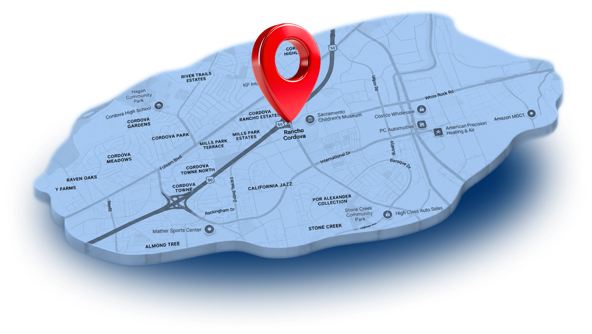 Blue folded map with a red location pin marker | Eurotech Automotive