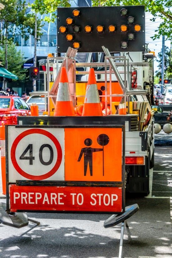 A Sign That Says Prepare to Stop on It — Payton Civil Products in Wilsonton, QLD