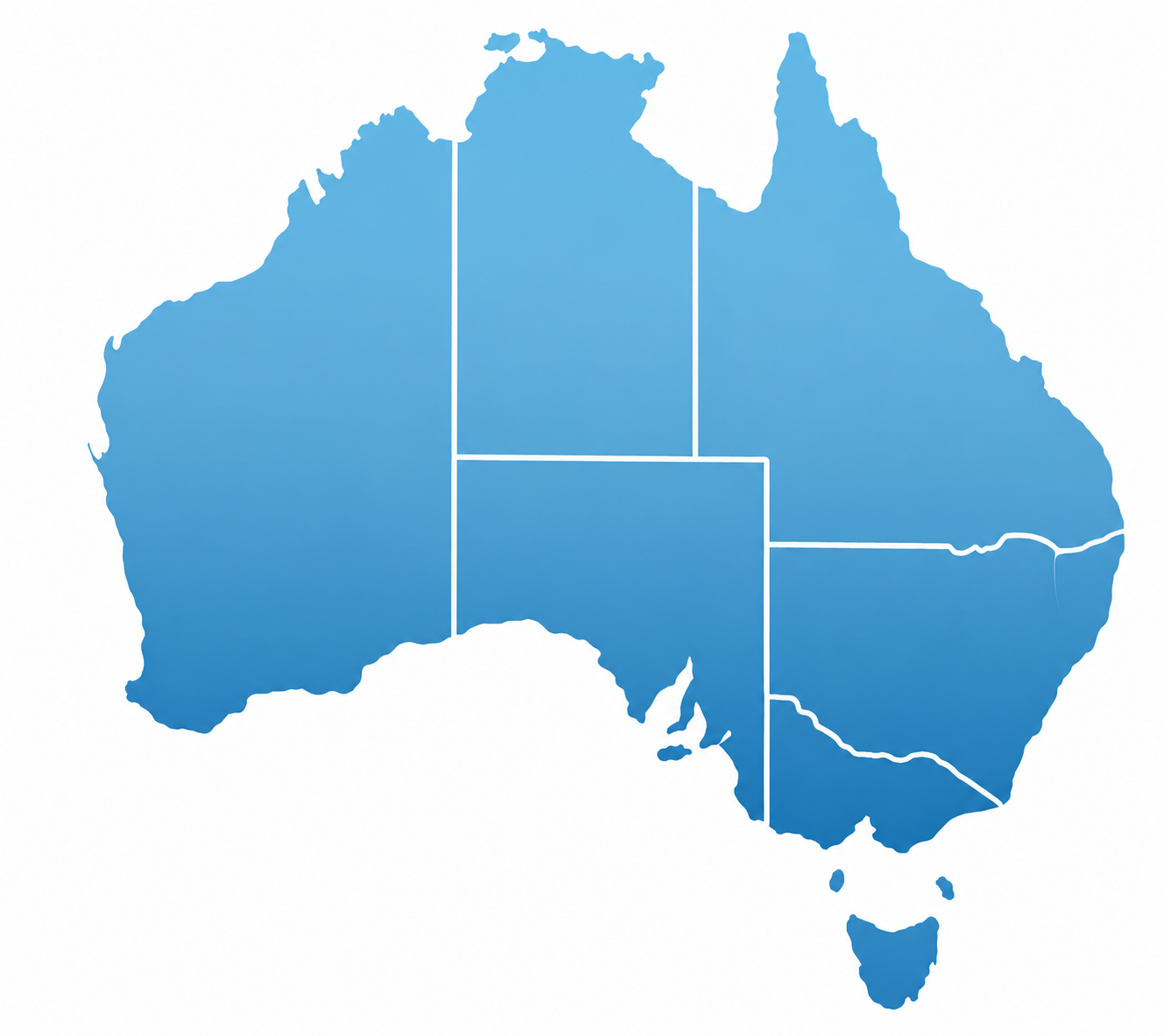 Australia map showing healthcare job locations across states and territories