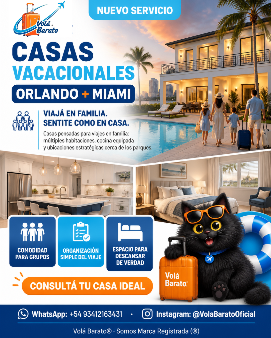 Alquiler de casas vacacionales  para consultar con Volá Barato