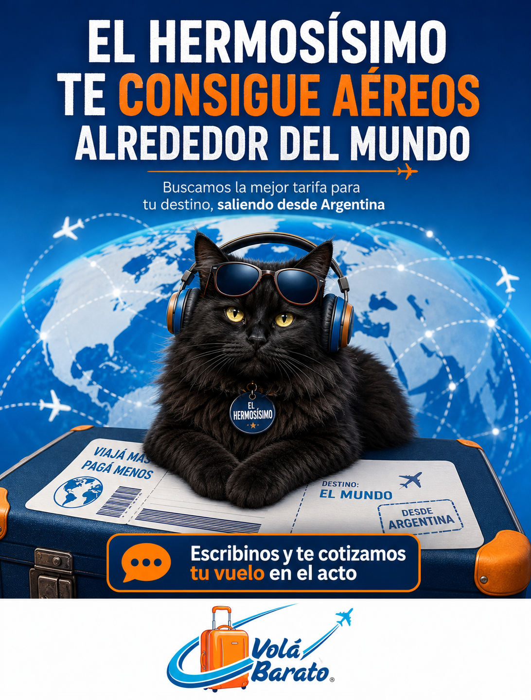 Servicio de venta de vuelos  para consultar con Volá Barato