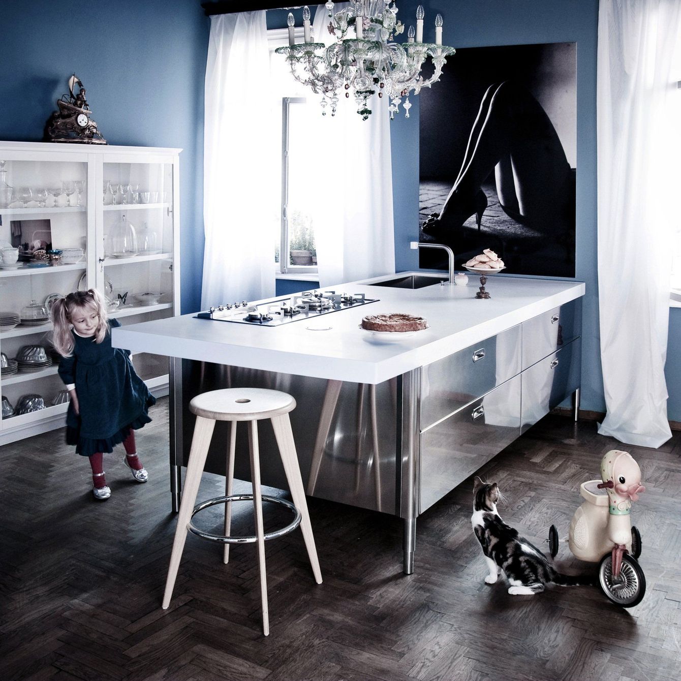 Cucine moderne a Milano: penisola alpes inox
