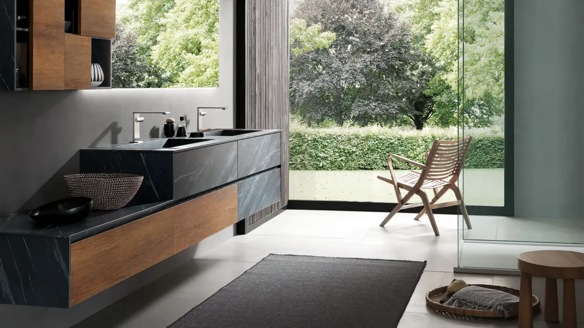 parete bagno in marmo