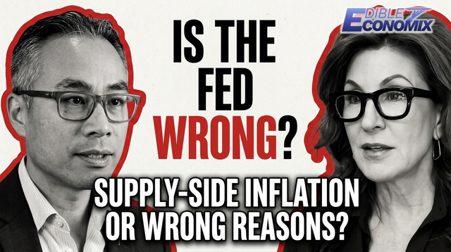 Two economists’ portraits with bold text: “IS THE FED WRONG? SUPPLY-SIDE INFLATION OR WRONG REASONS?”