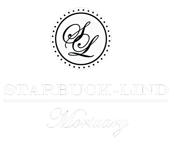 Starbuck-Lind Mortuary logo, featuring a circular design with intertwined