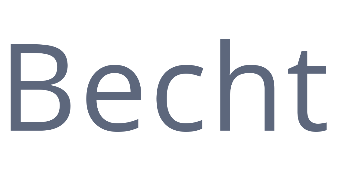 Gray word “Becht” on a white background.