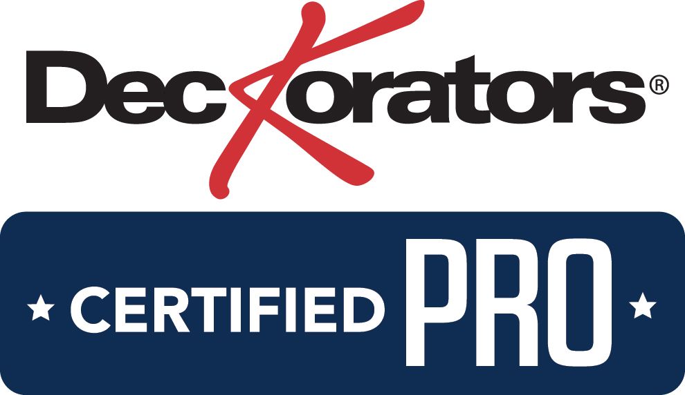 The decorators certified pro logo is on a white background.