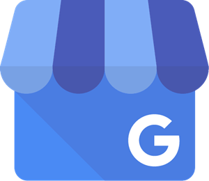 A google logo with a blue awning and the letter g on it