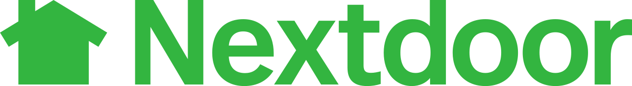 A green nextdoor logo with an arrow pointing up