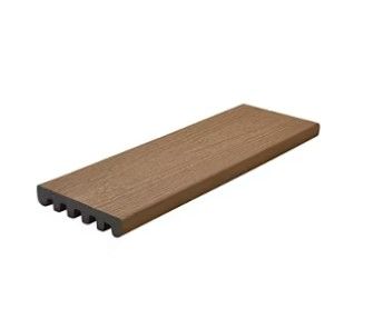 A wooden plank with a black rubber border on a white background.