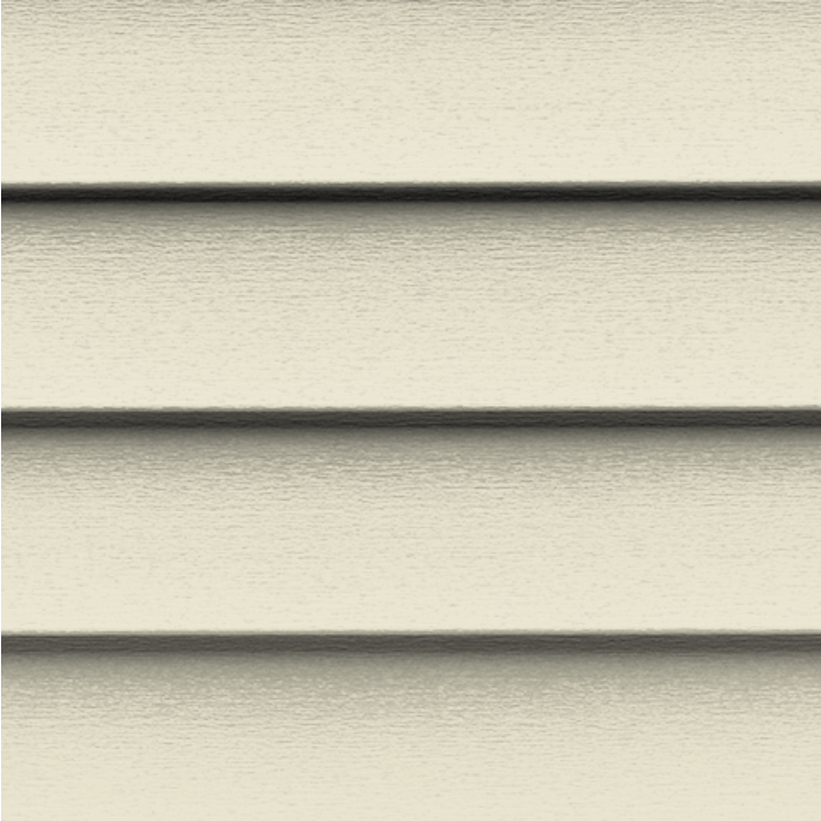 A close up of a white vinyl siding on a house.