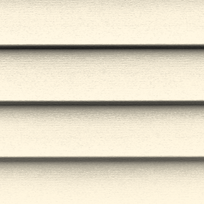 A close up of a white vinyl siding on a house.