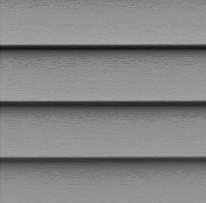 A close up of a gray siding on a house.