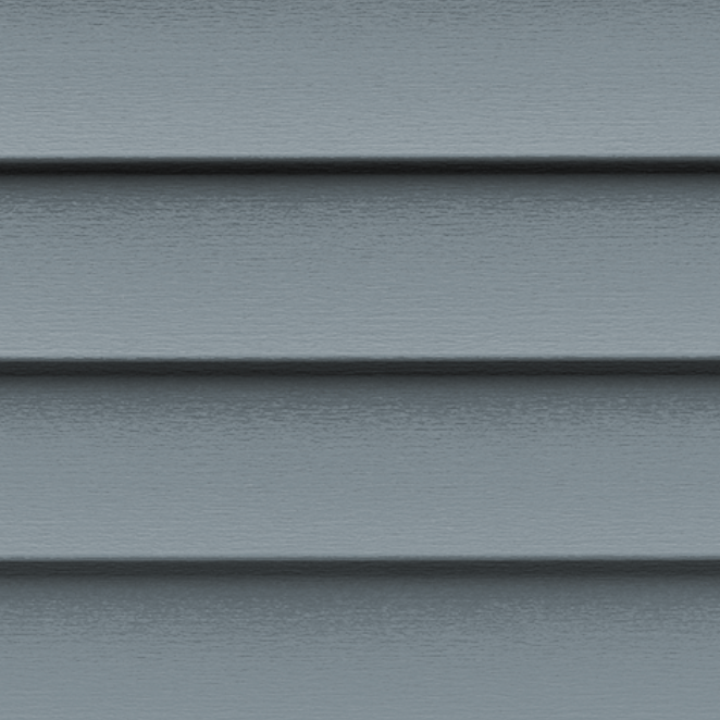A close up of a gray siding on a house.