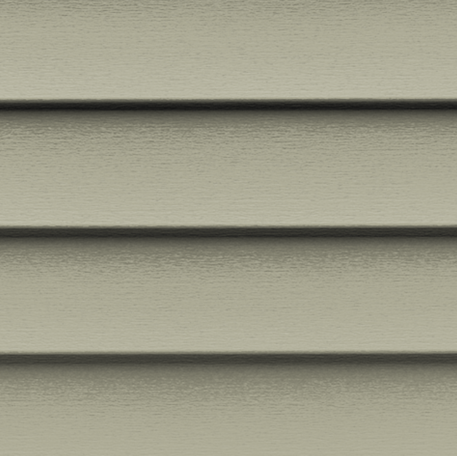 A close up of a beige siding on a house.