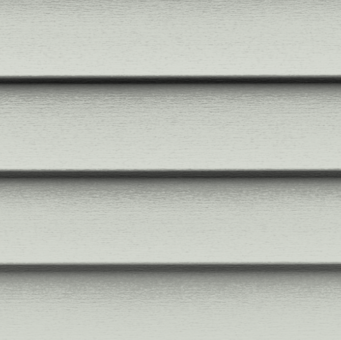 A close up of a white vinyl siding on a house.