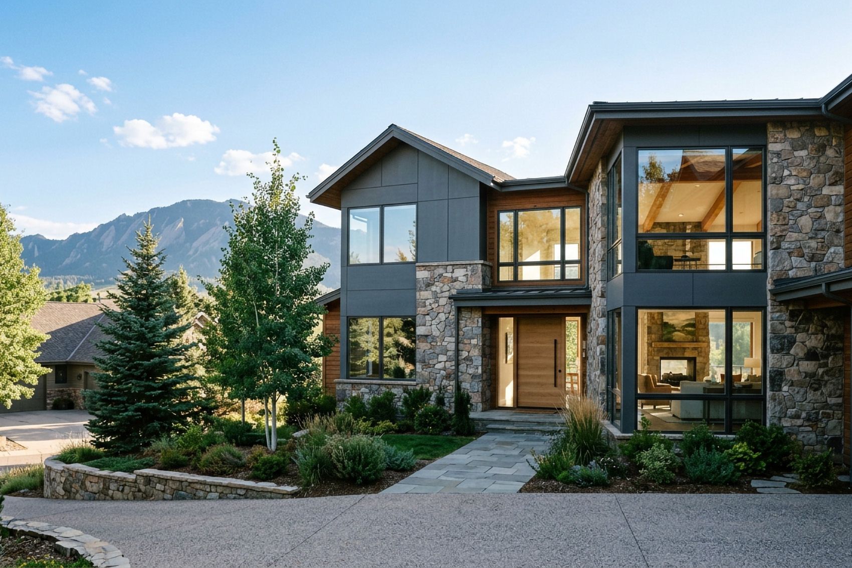 Modern Colorado mountain home with energy-efficient windows built for high-altitude pressure