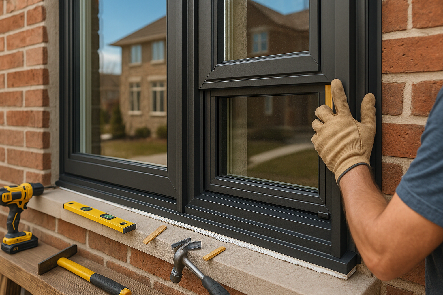 Denver window contractor explaining energy-efficient window options to homeowner