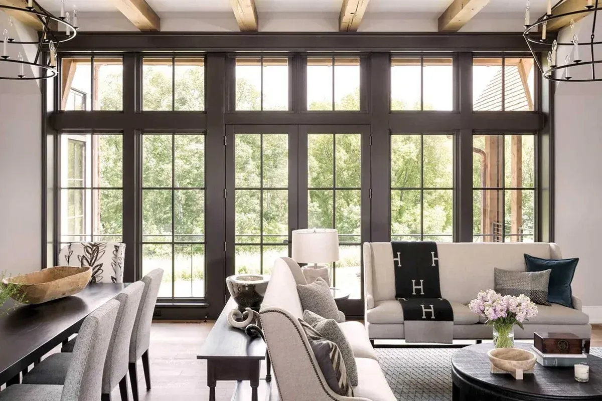 Marvin windows framing a Colorado mountain view