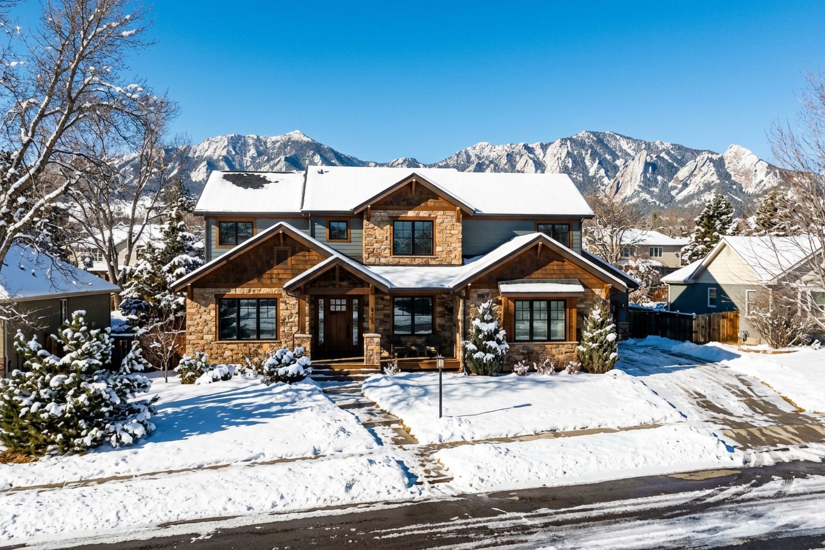 Professional installers leveling double hung windows during installation in Colorado mountain home
