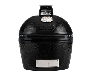 A black primo grill on a white background