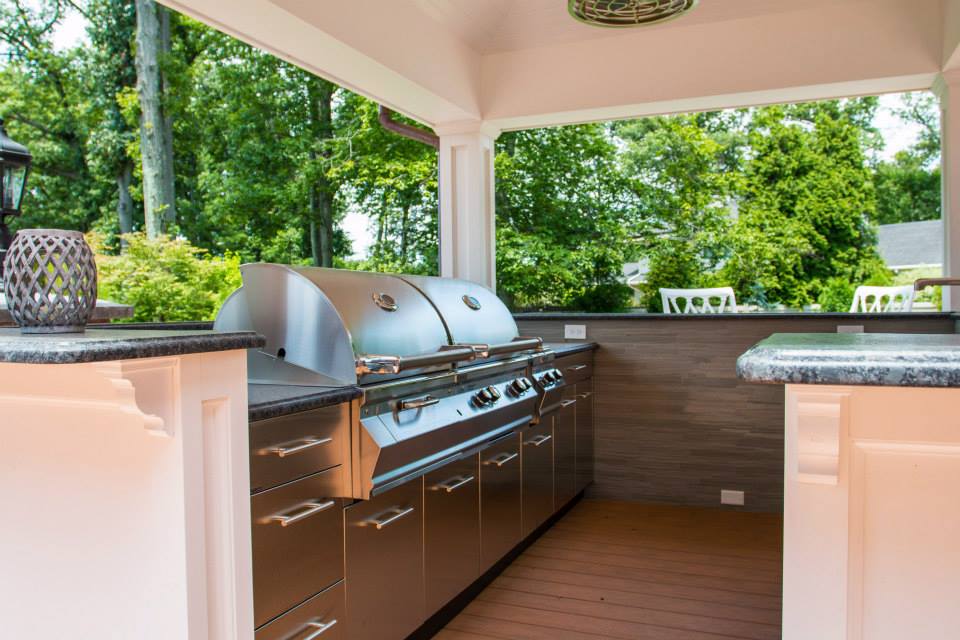 Before Outdoor Kitchen BBQ — Tenafly, NJ — DeCarlo Landscaping Design