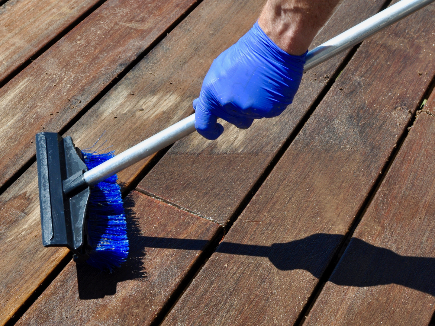 clean wood deck railing