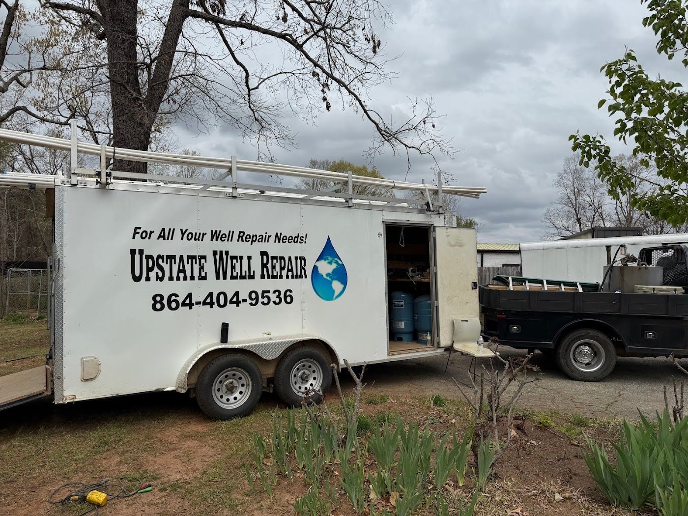 White trailer with 