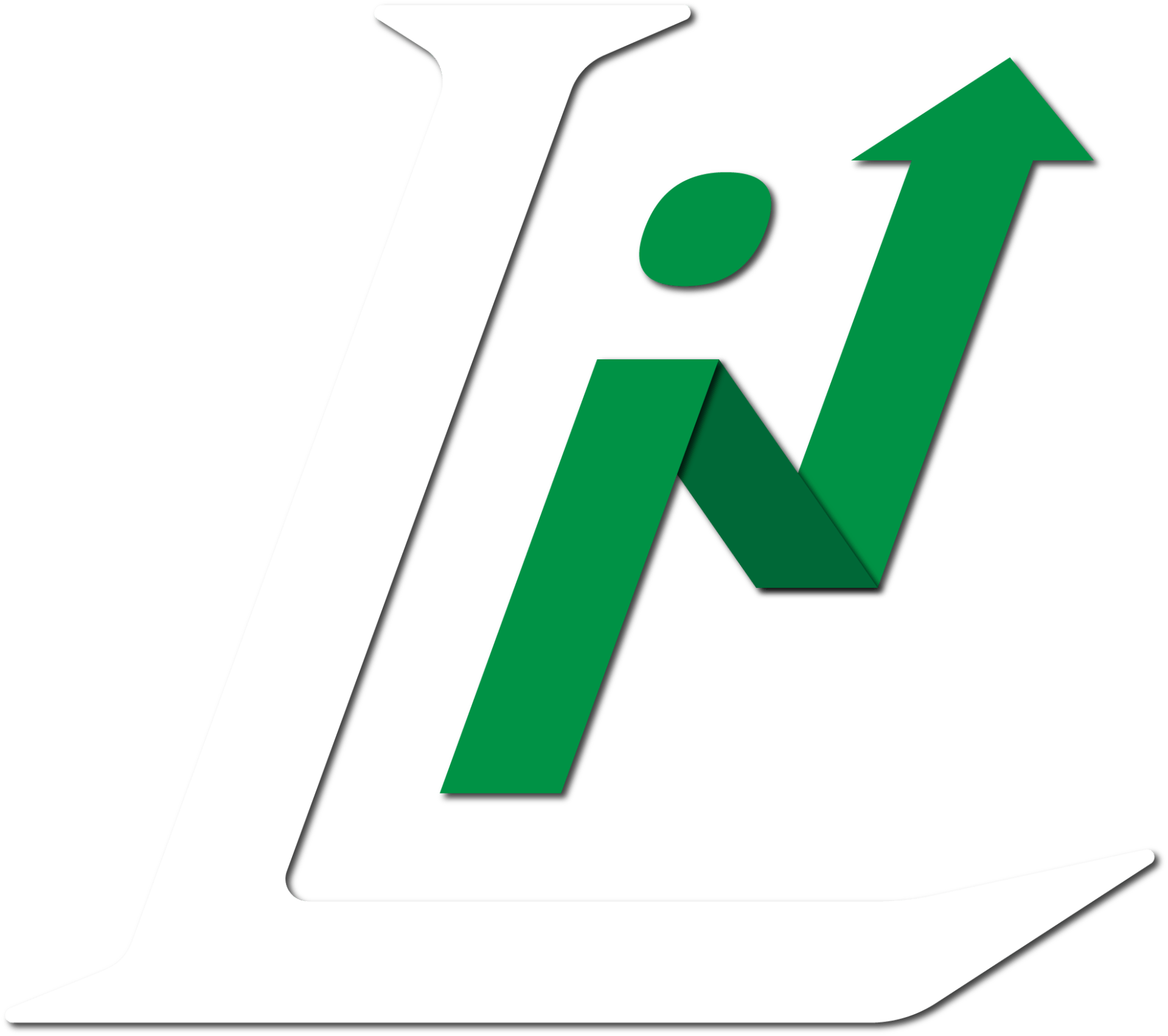 A green arrow pointing up with the letter n on a white background. Leadership Industries logo