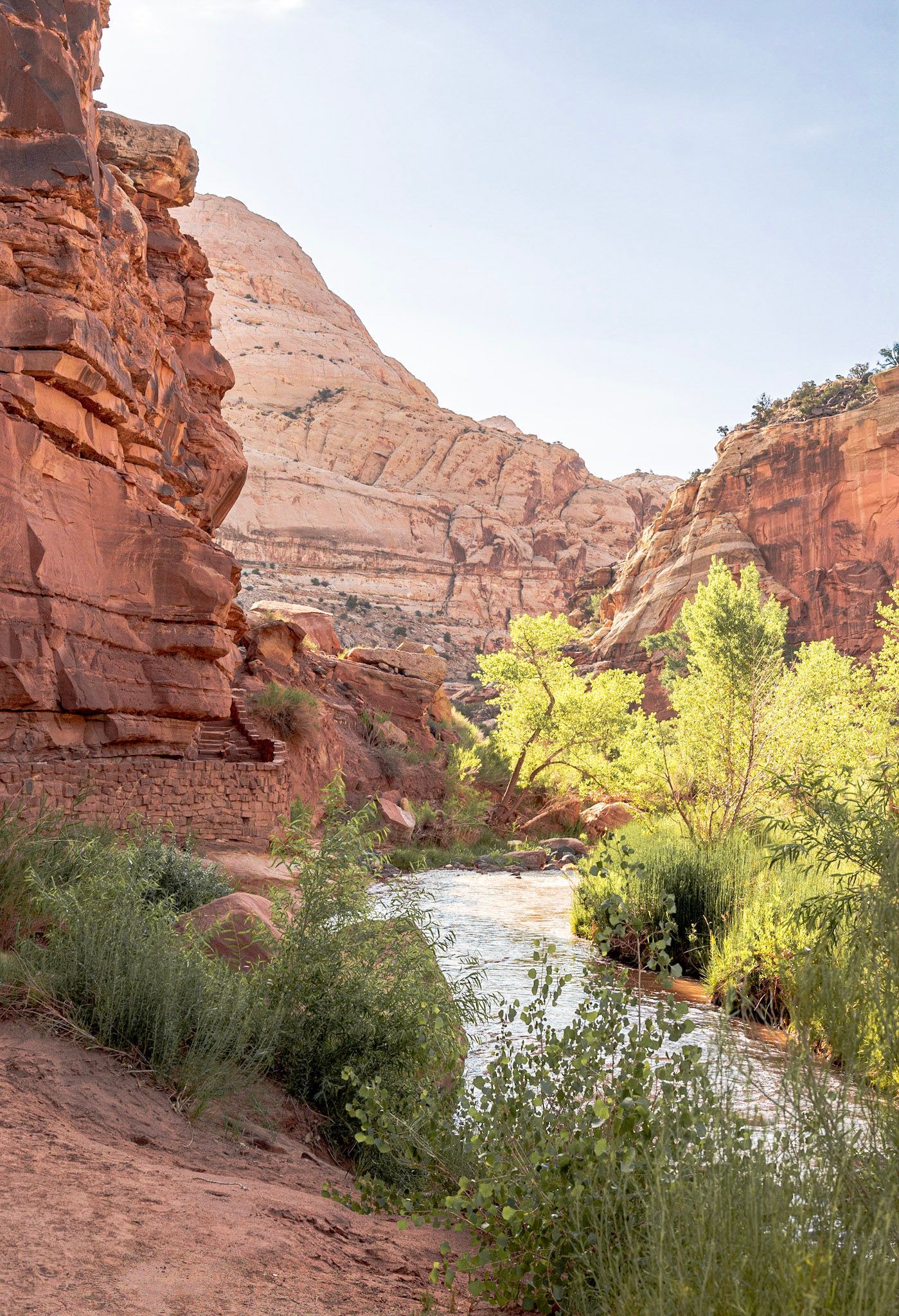river running through red rocks