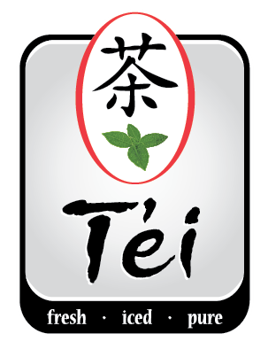 A logo for tei fresh iced pure tea
