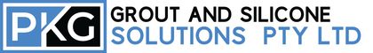 PKG Grout and Silicone Solutions Pty Ltd logo in blue and white