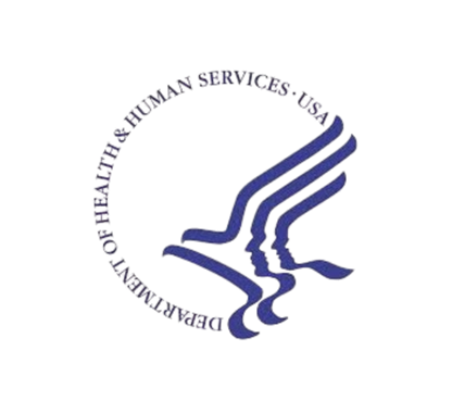 U.S. Department of Health and Human Services blue eagle logo with circular text