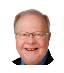 Smiling man with glasses in a dark suit jacket, headshot on white background