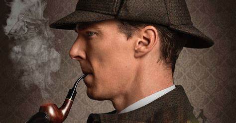 Sherlock Holmes smoking a pipe