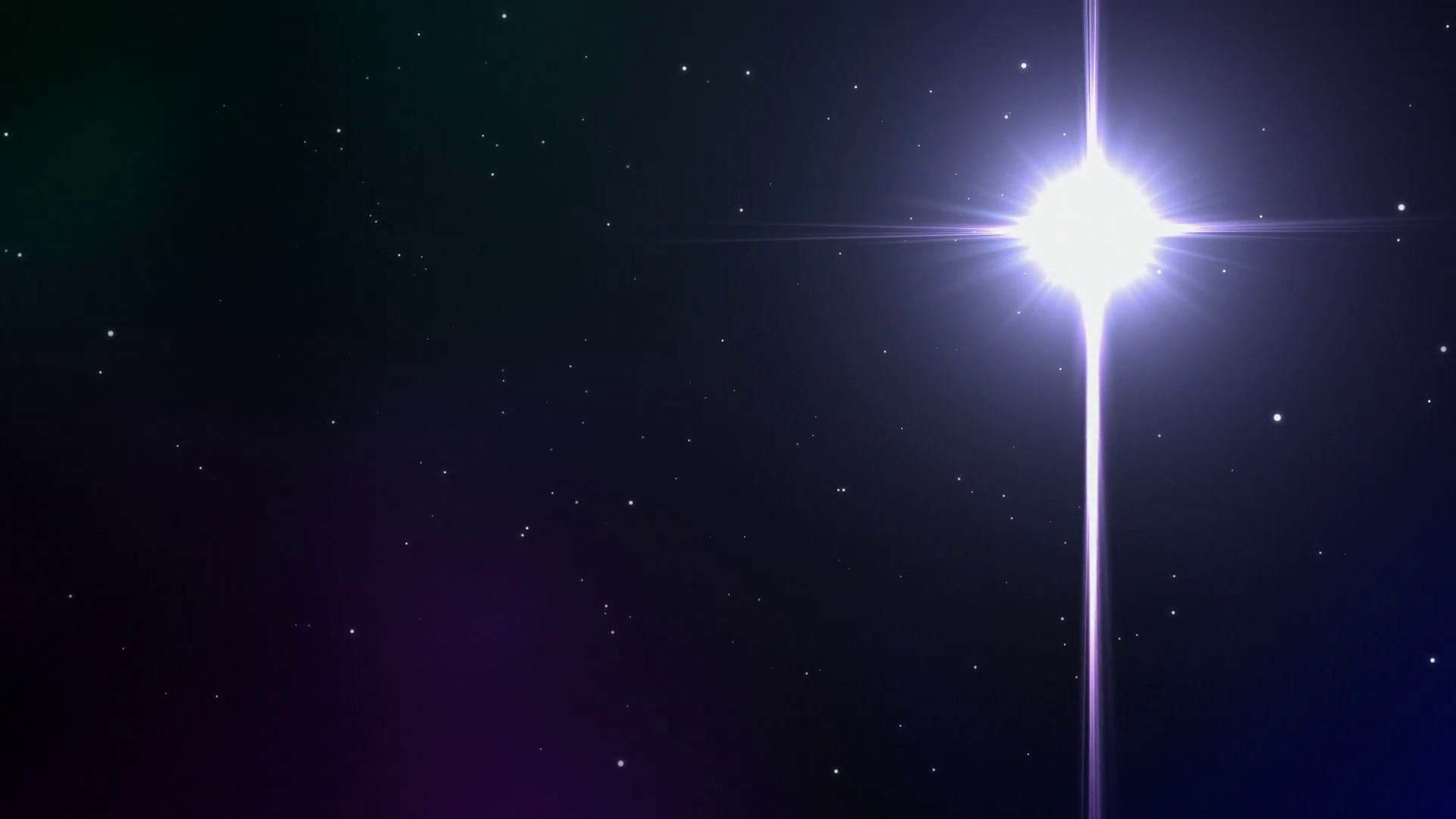 The north star shines brightly in the night sky