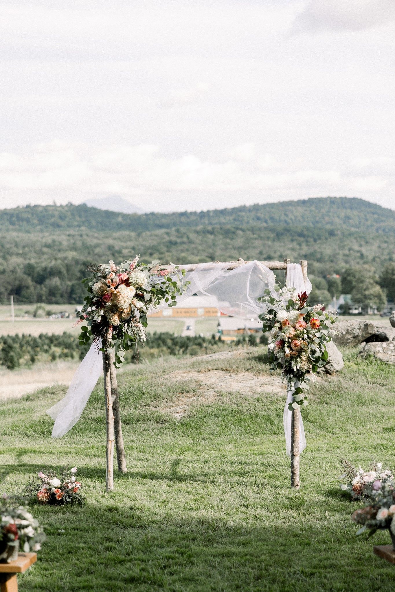 wonderful flower arrangement at a wedding venue in vermont