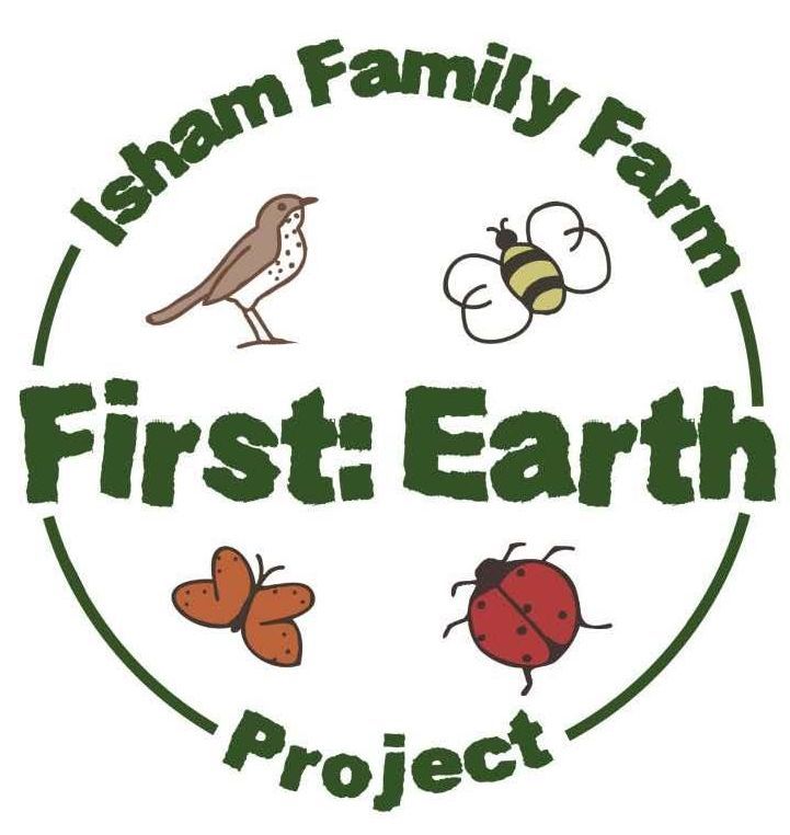 Isham Family Farm First:Earth Project logo for regenerative farming initiative.