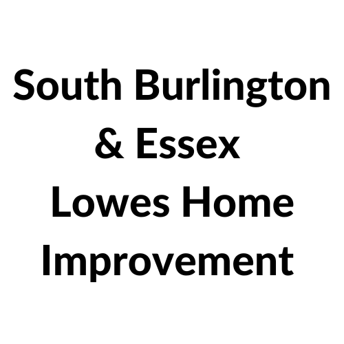 A logo for south burlington & essex lowes home improvement.